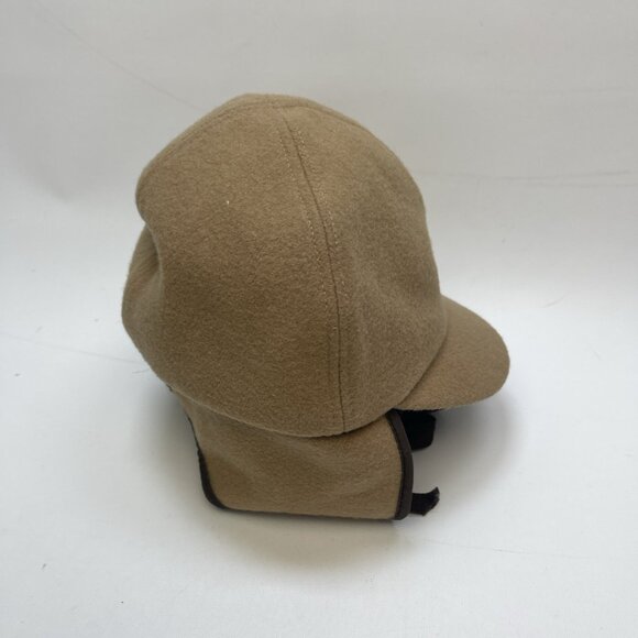 Vintage Retreat Aviator Trapper Hat Earflap Cap Beige Wool Blend Canada made - Picture 2 of 12